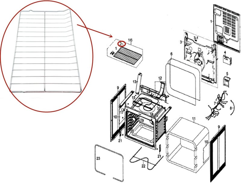 Obida For Samsung Range Stove Oven Rack-Flat DG75-01001C DG75-01001A DG75-01001B - Image 4